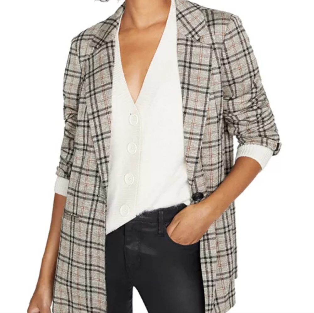 Sanctuary Gray and Black Blazer with Notched Lapels